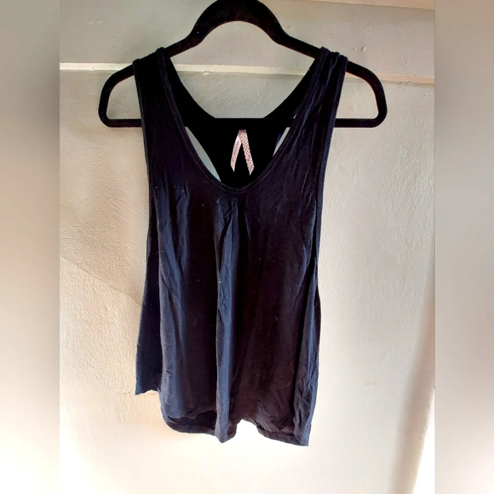 Black Deep Cut Racerback Tank - Picture 1 of 3